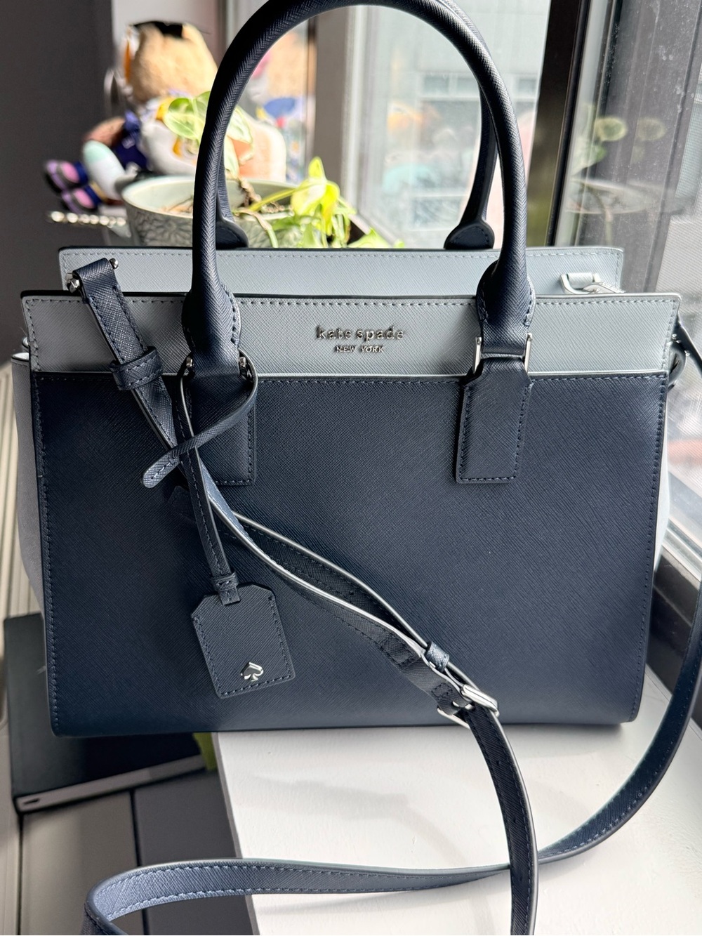 kate spade Two-Tone Navy and Light Blue Satchel